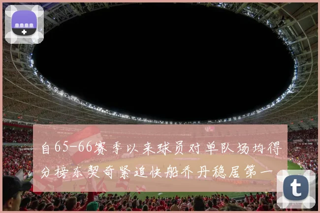 自65-66赛季以来球员对单队场均得分榜东契奇紧追快船乔丹稳居第一
